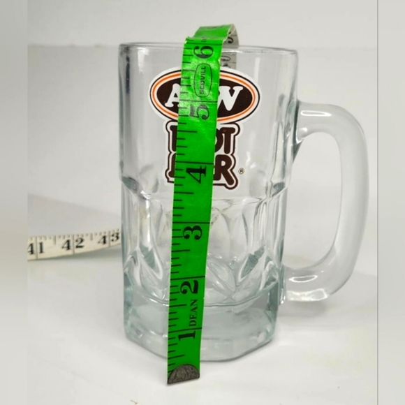 Vintage A & W ROOT BEER Heavy Large Root Beer Soda Clear Glass Mug 1980's - Picture 4 of 5